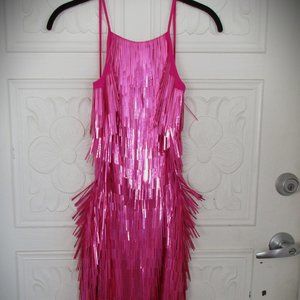 Size 2 FUNKY Pink Party Mini Dress Spaghetti Straps Backless
